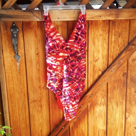 George Red and purple 1pc swimsuit - Picture 2 of 8